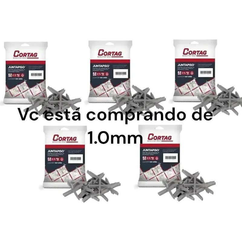 Espaçador Juntapiso Porcelanato Cruzeta 1.000 Peças Cort 1mm