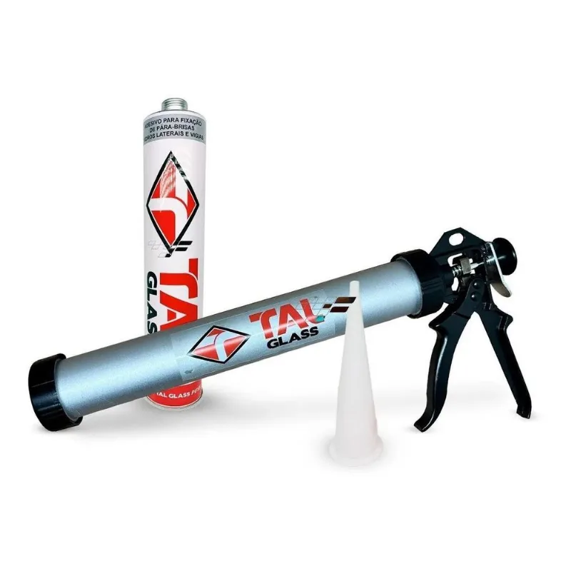 Kit 1 Cola Parabrisa Pu55+aplicador Silicone Pu Manual 600ml