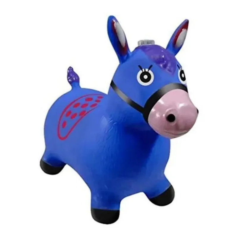 5x Cavalinho Upa Upa Brinquedo Pula Pula Musical Selo Cor Az