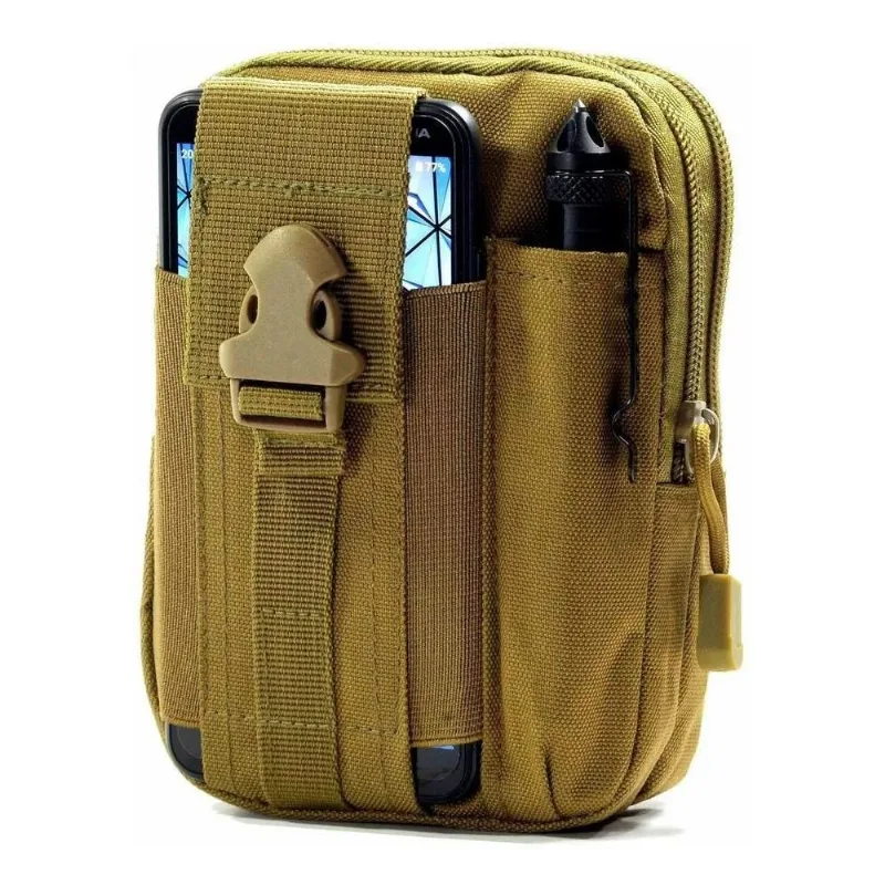Bolsa Porta Treco Pochete Tatico Militar Cinto M Marrom