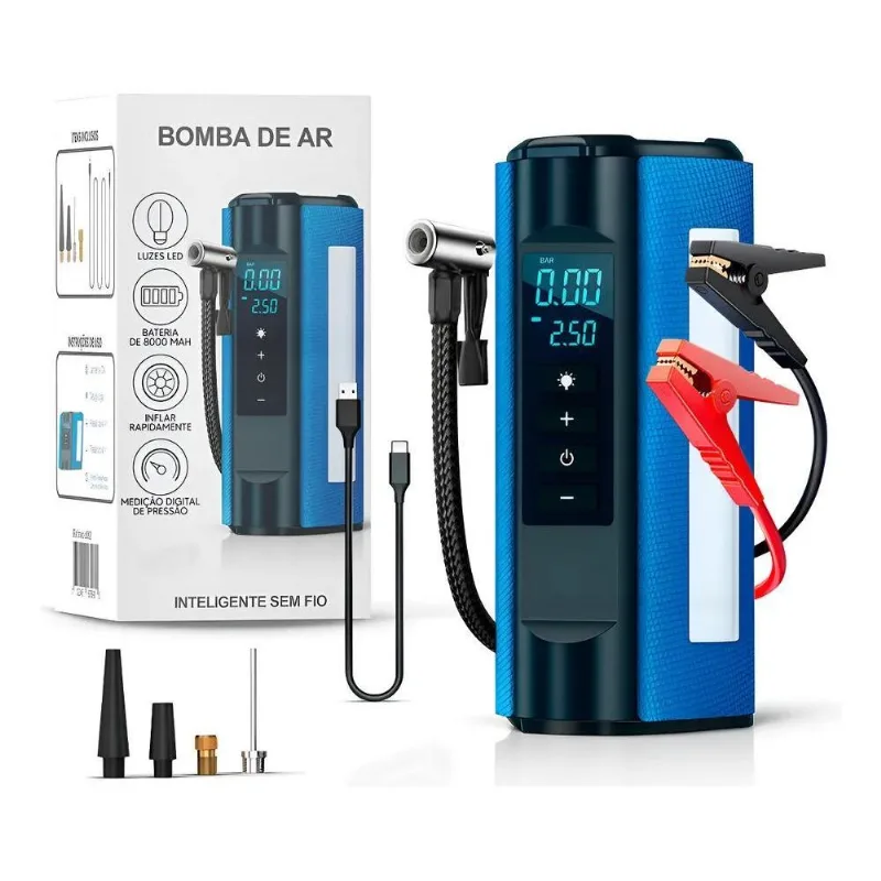 Compressor De Ar Com Auxiliar De Partida Carro Sem Fio Digit