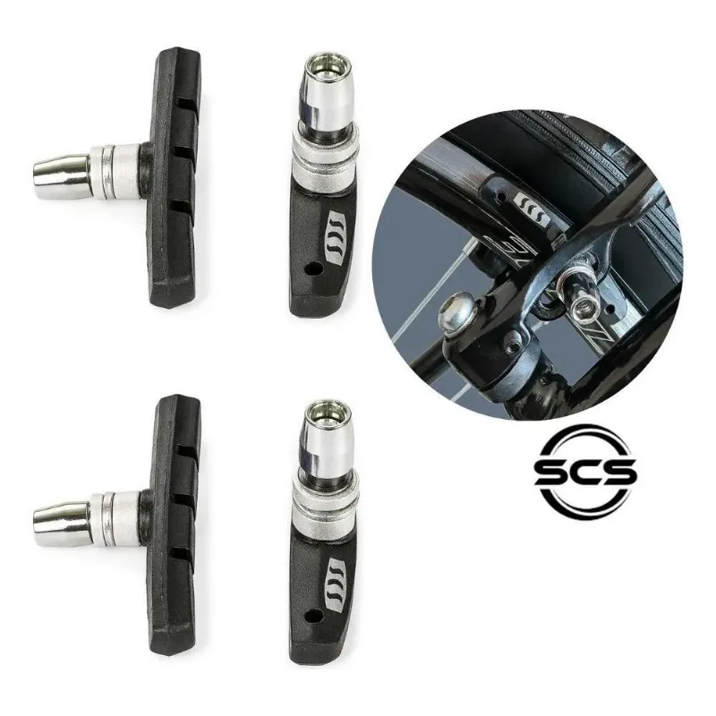 2x 2 Pares Sapata Pastilha De Freio Bike Scs V-brake 68 Mm M
