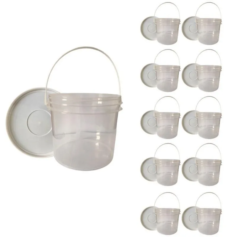 Balde 2.2l Transparente Para Óleo De Carro - 10 Pçs