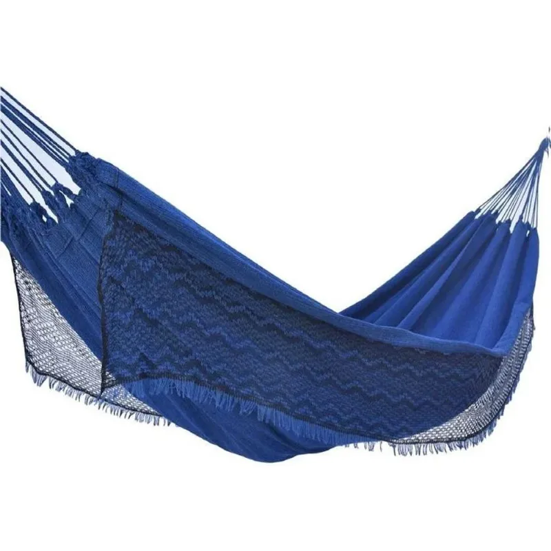 Rede De Dormir Descanso Balanco Casal Resistente Jea Azul
