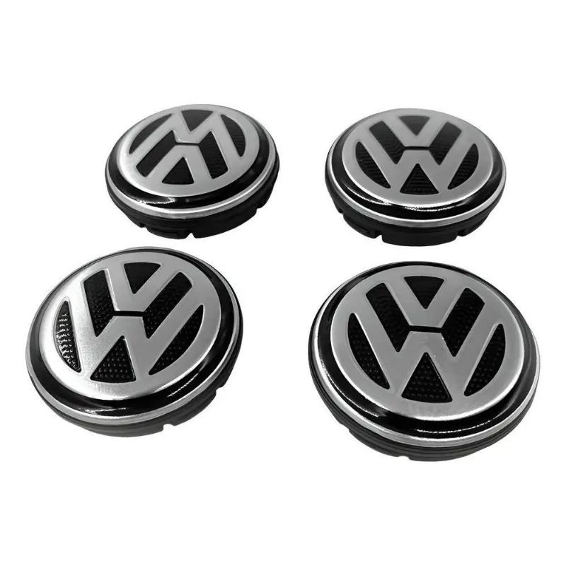 10x Kit Calotinha Centro De Roda Volkswagen 51mm - 4 Peças