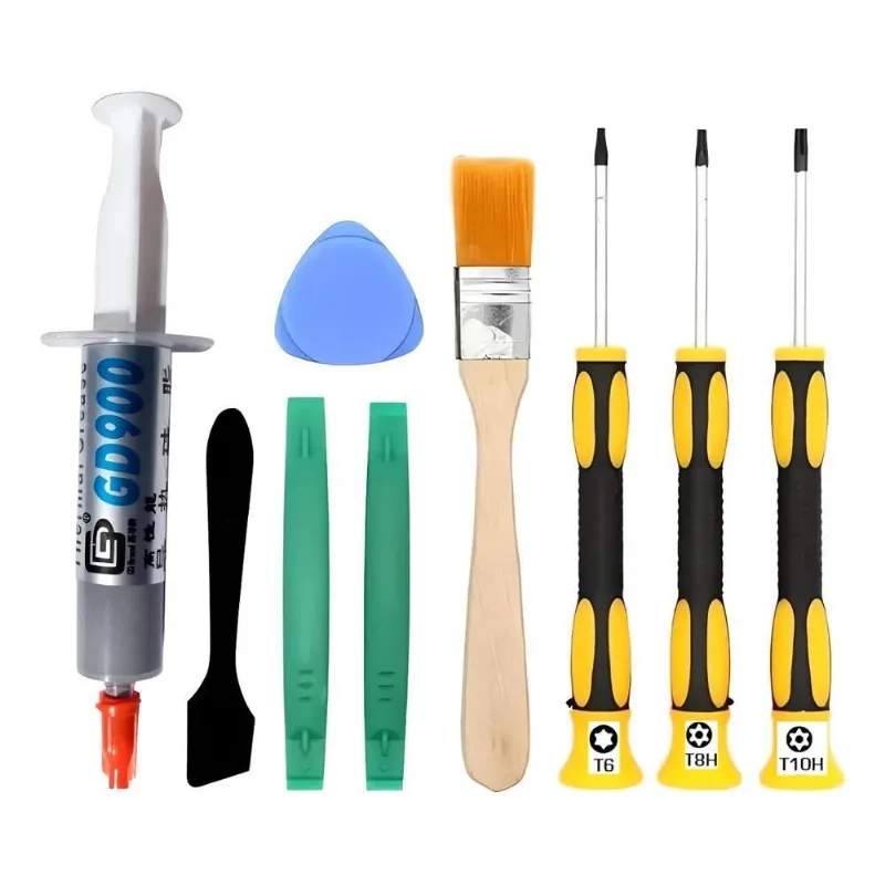 10x Pasta Térmica Prata 7g + Kit Chave Torx Para Abrir Cons