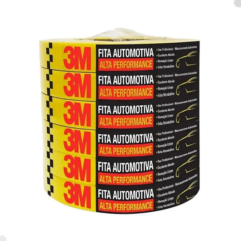 Fita Crepe Alta Performance Automotiva 3m 18mmx40m (5 Und)