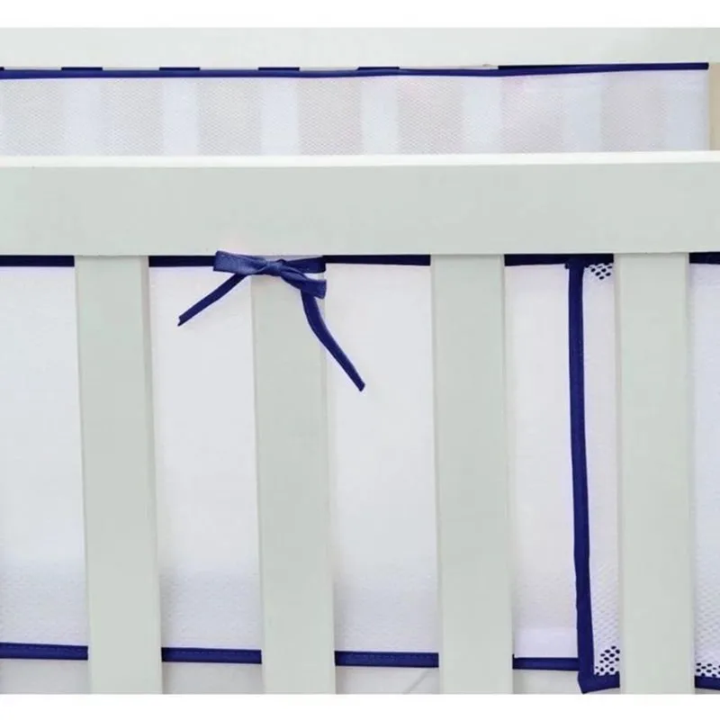 Tela Protetora Lateral De Berço Para Mini Berço Marinho