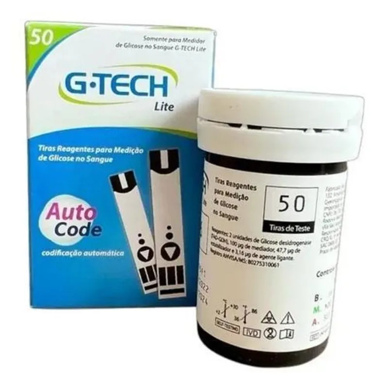 3x Tiras Reagentes G-tech Lite Teste De Glicemia