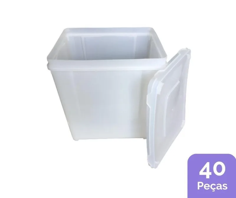 Pote De Plastico Para Sorvete - Kit 40 Peças - Não Informado - Utilidades Domesticas
