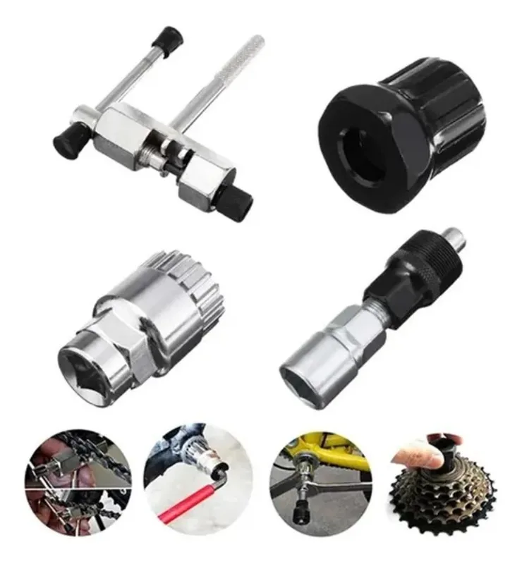 3x Kit Chave Bike Corrente Extrator Pedivela Movimento Centr