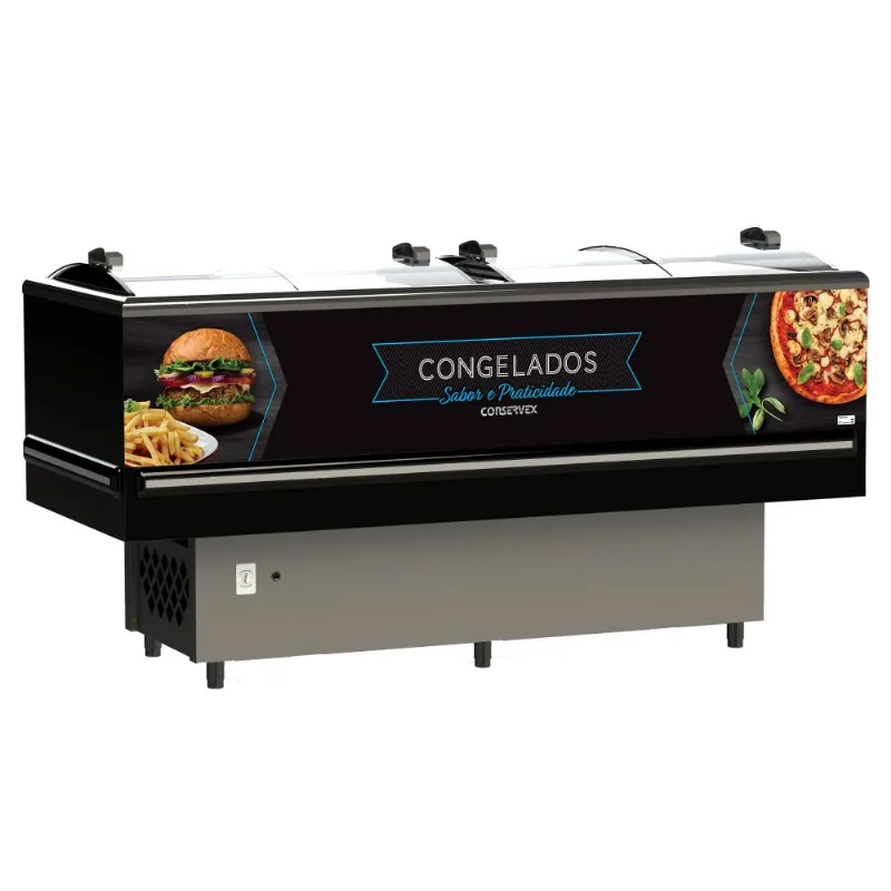 Ilha para Congelados Conservex Vidro Curvo 200cm 220V ILC-200