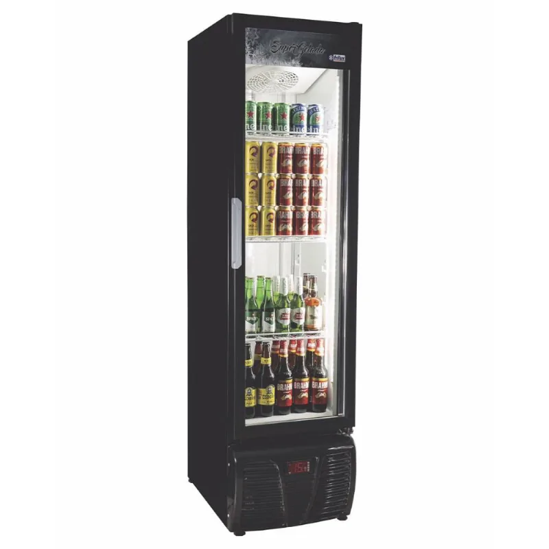 Cervejeira Vertical Frilux 300 Litros Preto Porta de Vidro Aquecido 220V RF-015