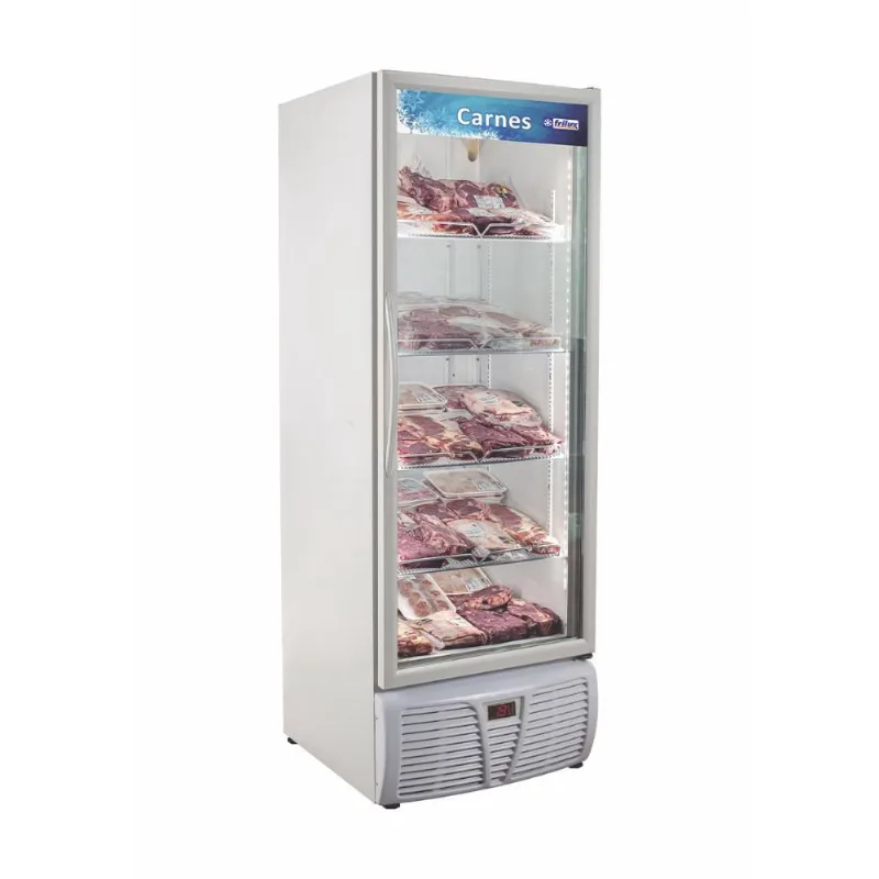 Refrigerador Expositor Vertical para Carnes Frilux 570 Litros Branco Porta de Vidro Aquecido 220V RF-005-C