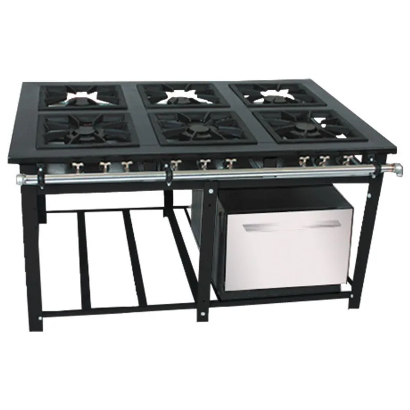 Fogão Industrial Venâncio 6 Bocas 3 Duplas a Gás Natural Baixa Pressão com Forno M6FD3-GN