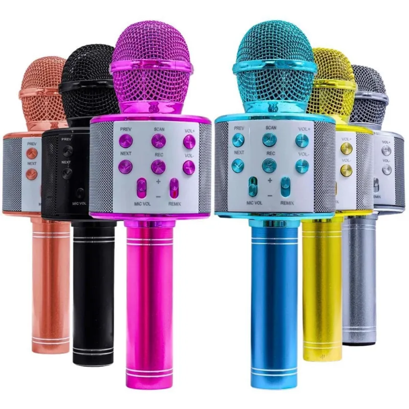 Microfone Infantil Karaoke Vozes Divertidas Gravação Salmão