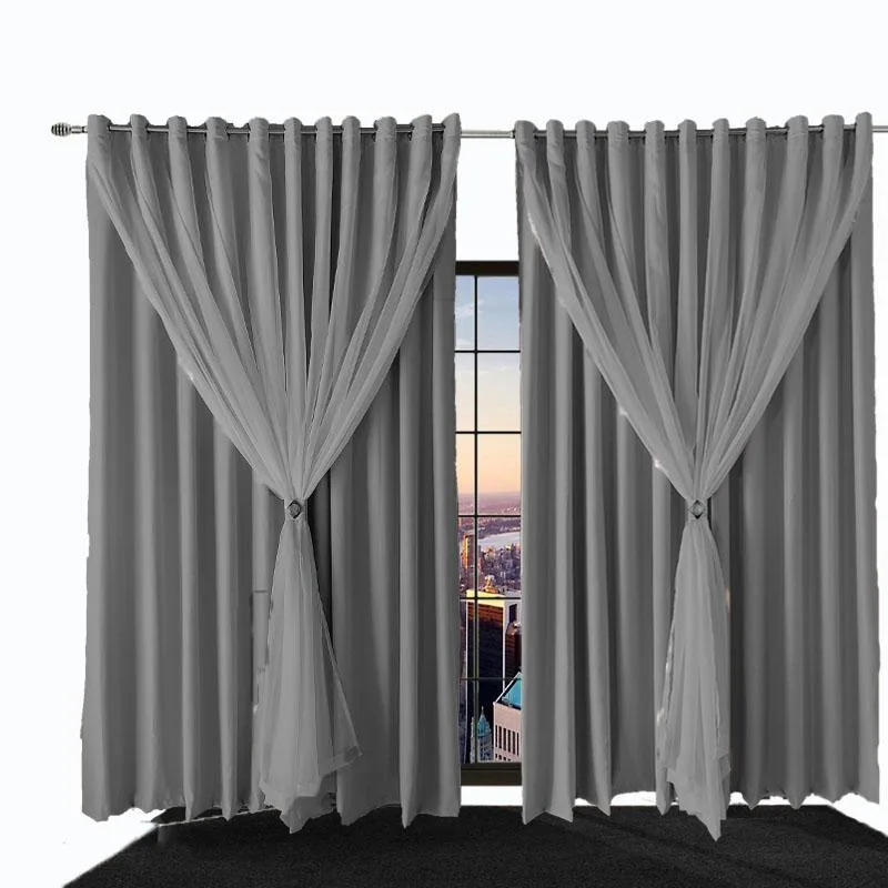 Cortina Quarto Para Sala E Blecaute Bia 8,50 X 2,30 Cinza