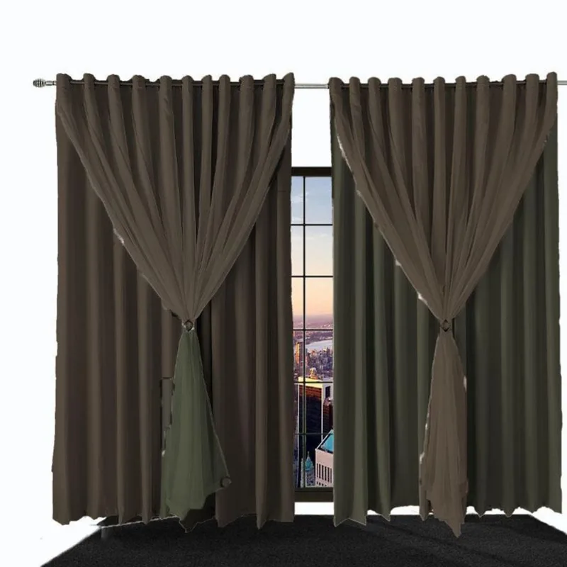 Cortina Blackout Bia Corta Luz 2,50 X 1,90 Quarto Marrom