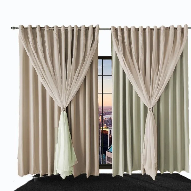 Cortina Blackout Com Corta Luz Ilhois Bia 3,40 X 2,50 Palha