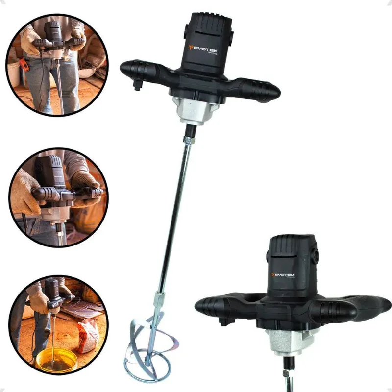 3x Misturador Batedor Argamassa E Tinta 1200w 6 Velocidade
