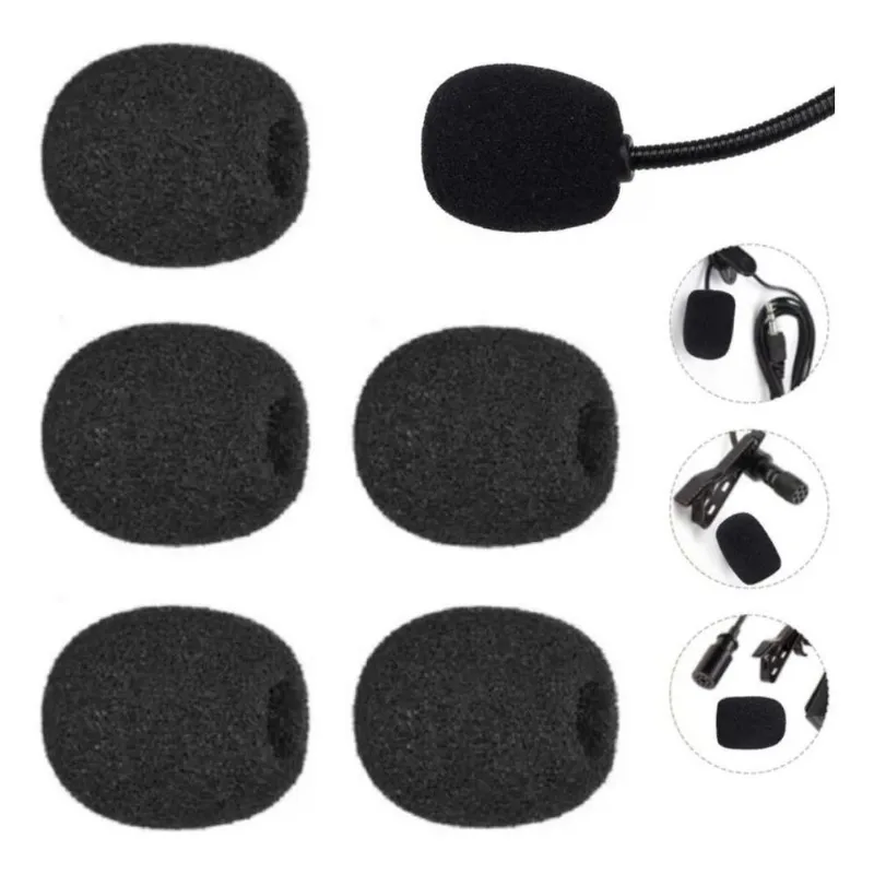 Kit 5 Espumas Protetora Microfone Lapela Headset Filtro