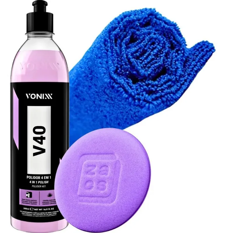 Polidor Corte Refino Lustro Protecao V40 Vonixx + Aplicador