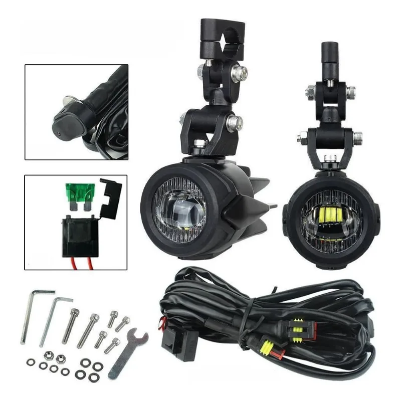 Kit Farol Auxiliar Universal Led Completo Bmw Triumph Honda
