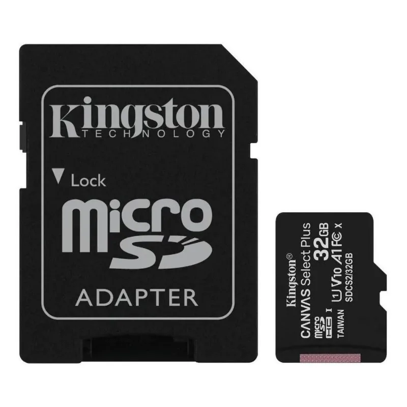 Cartão De Memória Microsd 32gb + Adaptador Canvas Kingston