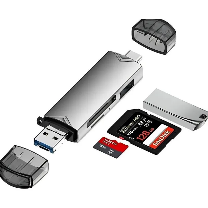 10x Adaptador Leitor Para Cartão Memória Sd Tf Usb-c Usb Co