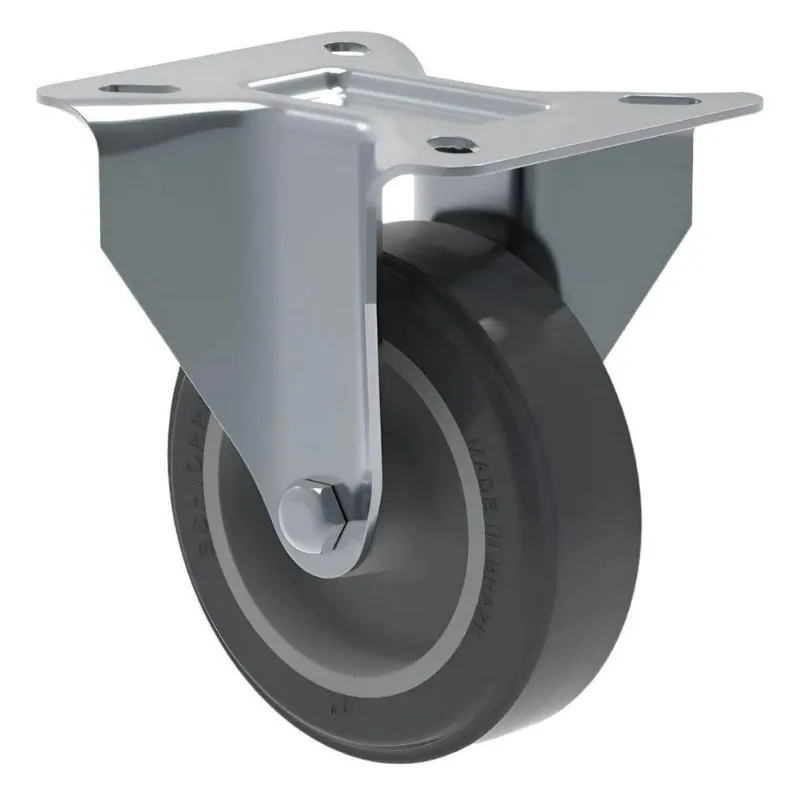 Rodízio Fixo 4'' Com Placa Cinza Schioppa Profissional Resistente 65kg