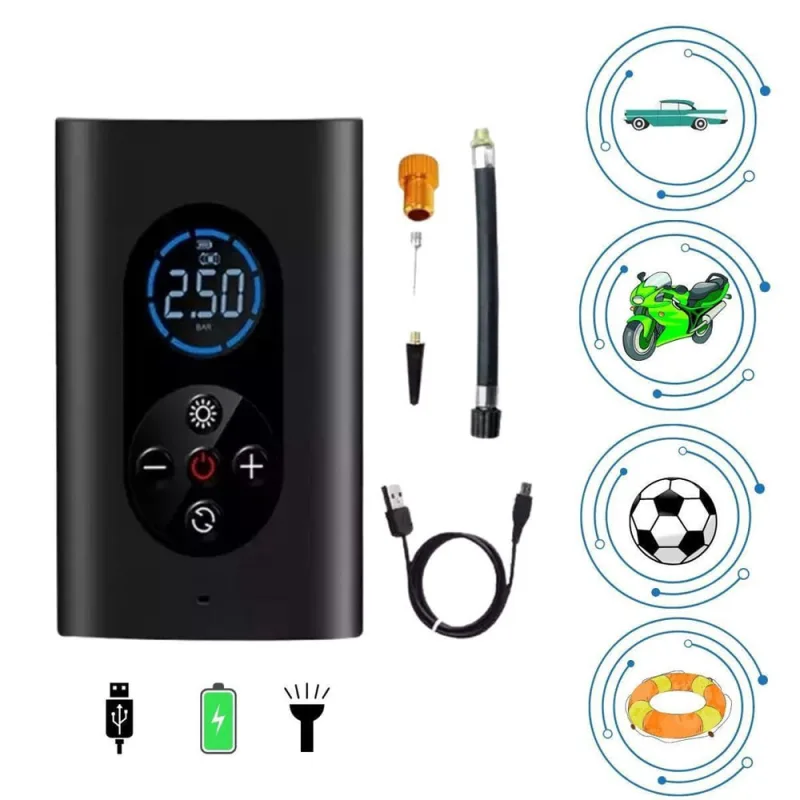 Bomba Portatil Calibrador Pneu Mini Compressor Ar Automatico - Não Disponível - Automotivo