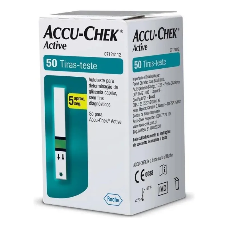 10x Tiras Para Medição De Glicose Accu Chek Active Caixa Com