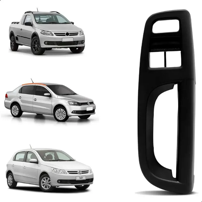 3x Puxador Interno Porta Dianteira Gol Voyage G5 G6 Preto