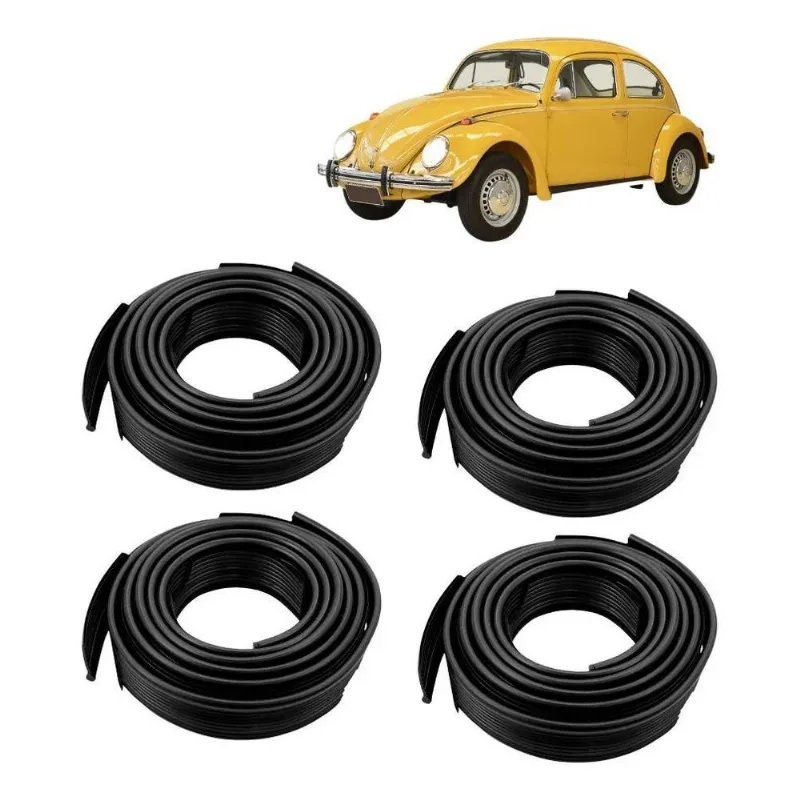 3x Jogo Galão Debrum Do Paralama 4 Peças Fusca 59 A 96 Preto