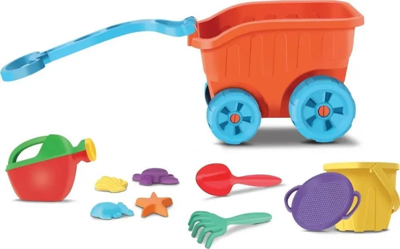 10x Carriola De Praia, Balde, Regador, Forminhas Divertoys