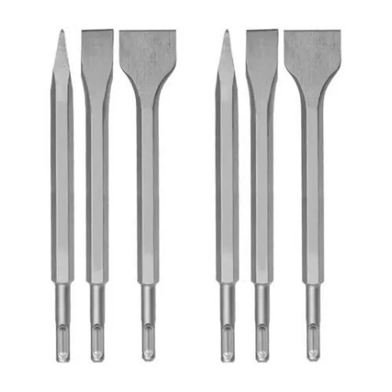 2x Jogo Sds Plus 2 Talhadeiras E 1 Ponteiro Martelete 250 Mm