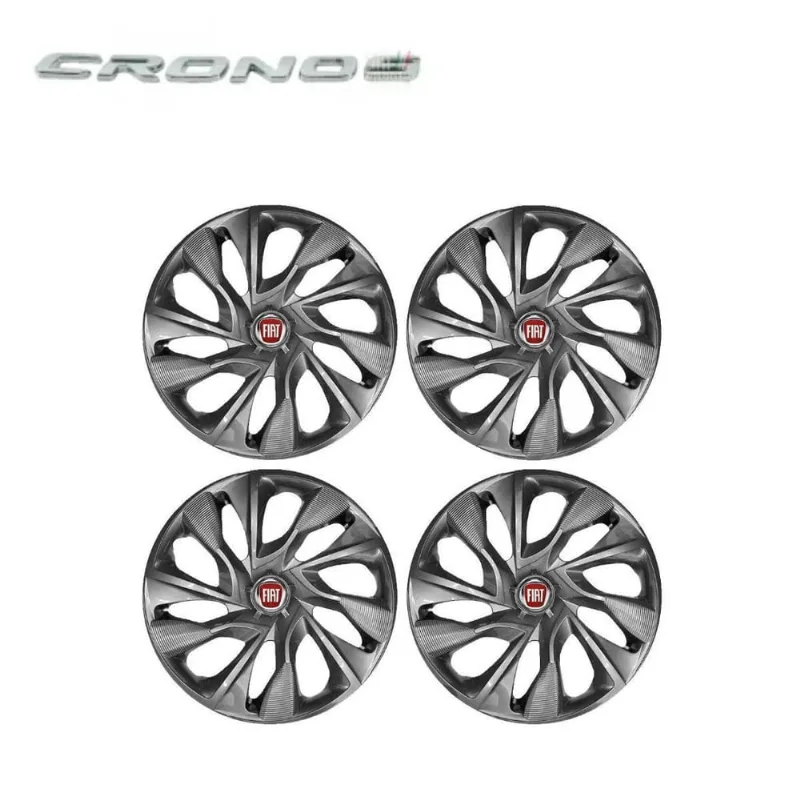 Jogo Calota Fiat Esportiva Ds4 Grafite Aro 15 Roda 4 Furos