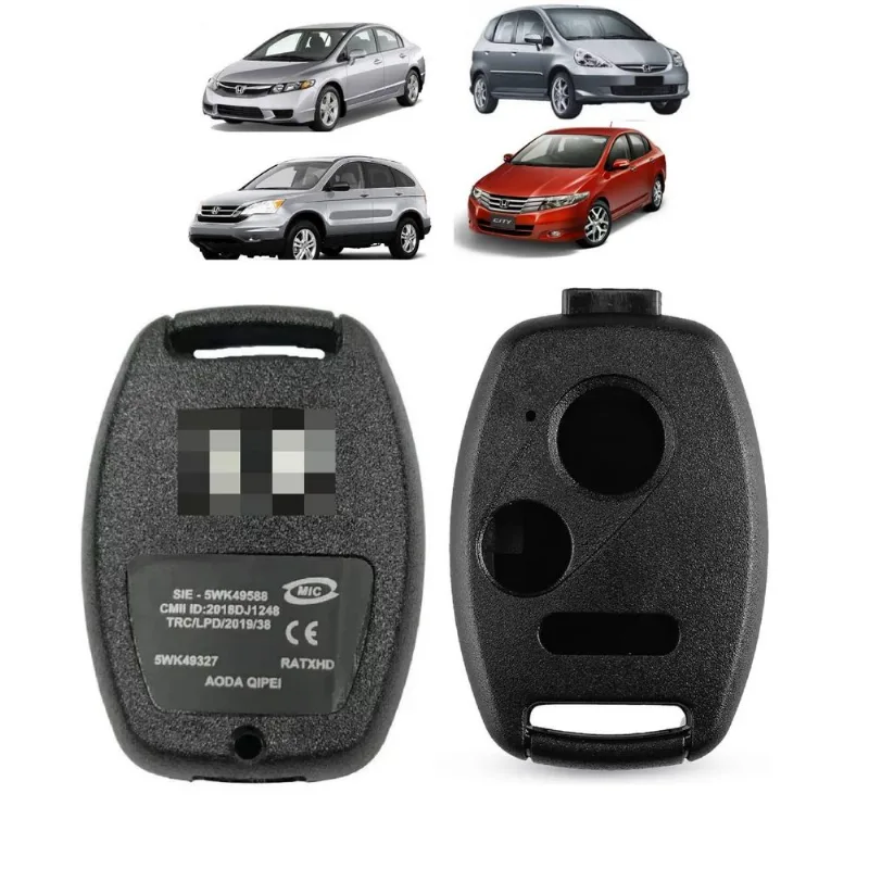 Capa Carcaça Oca Da Chave Civic City Fit 3botoes Com Panico