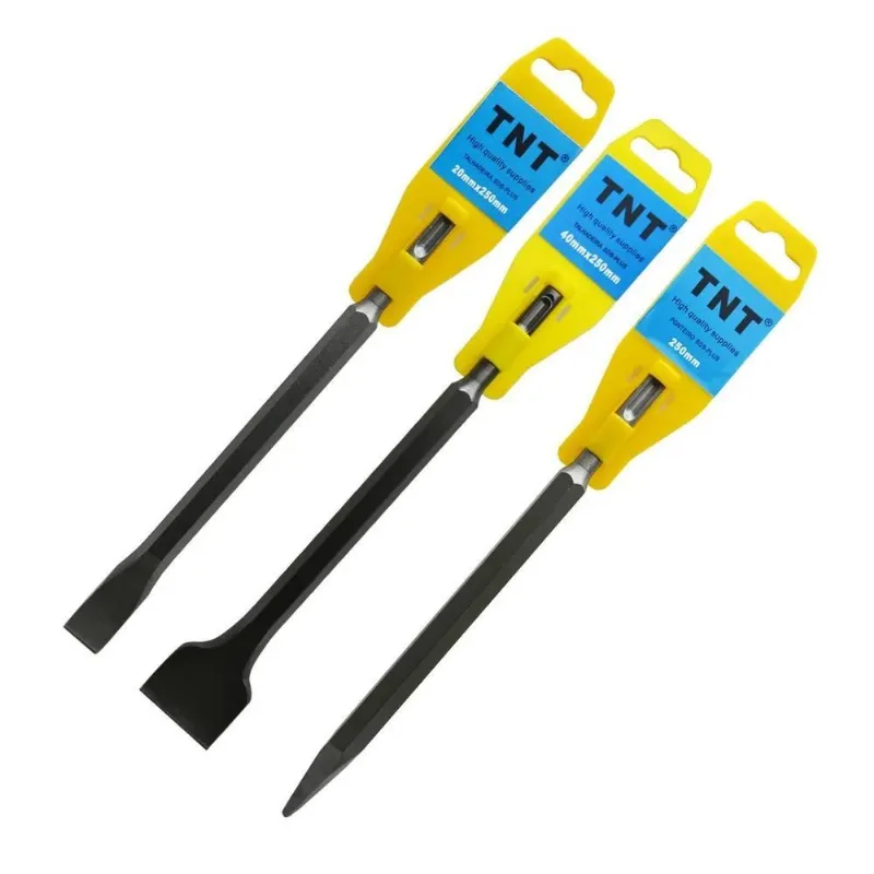 Kit 3 Pçs Talhadeiras E Ponteiro Sds Plus 250mm P/martelete