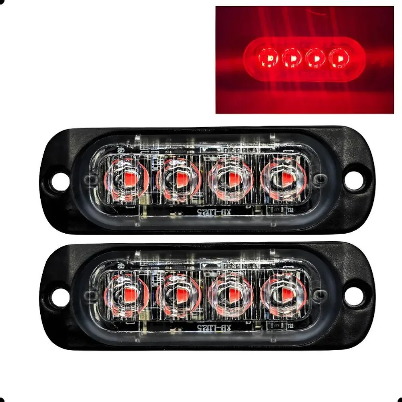 Tira Led Efeito Strobo Automotivo Para Viatura E Guin Vermel