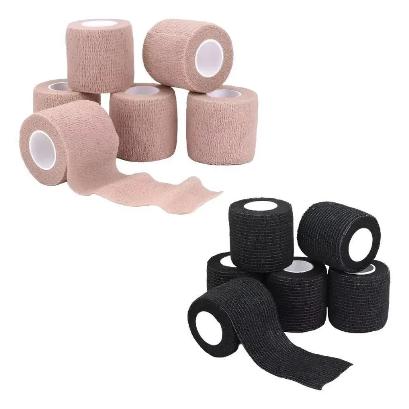 Kit 5 Bandagem Elástica Adesiva Coban Atadura 5cm X 4 Bege