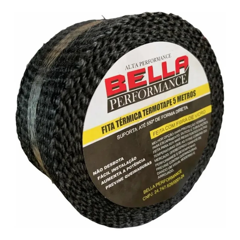 Termotape Manta Térmica Preta Para Escapamento 05 Metros 5m