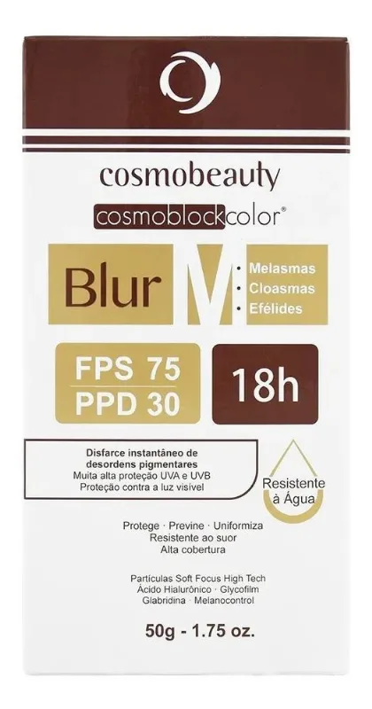 Blur M Fps75 Proteção 18h Melasma Cloasmas Efelides Cores