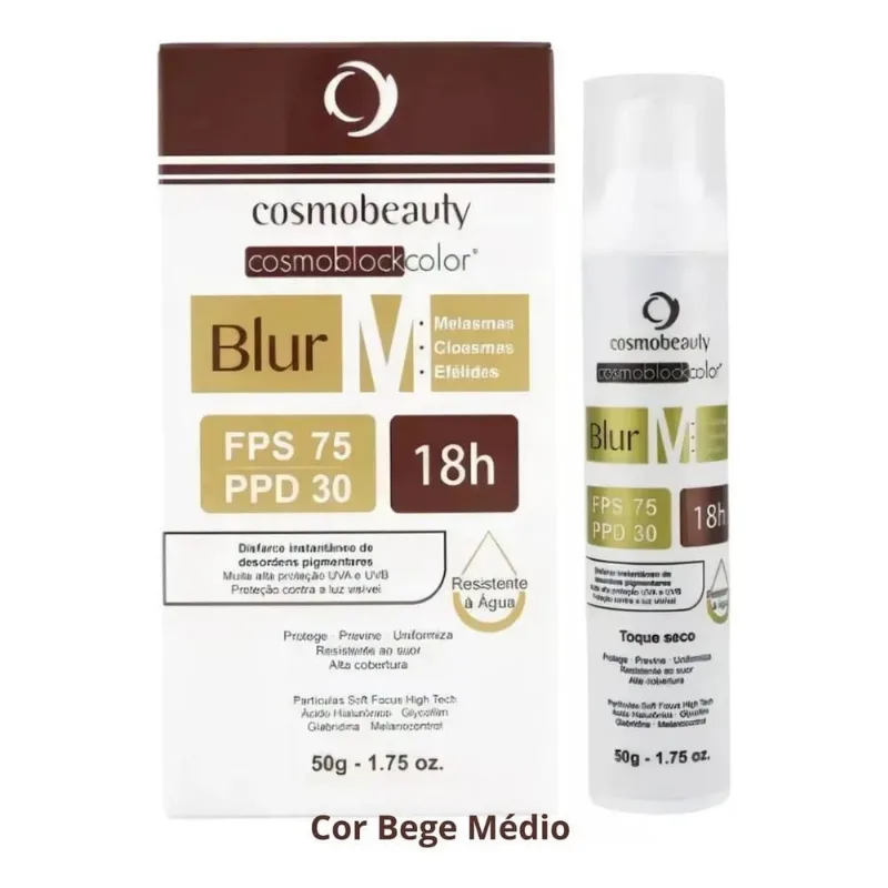 2x Blur M Cor Bege Médio Fps 75 Melasma Resistente A Água Co