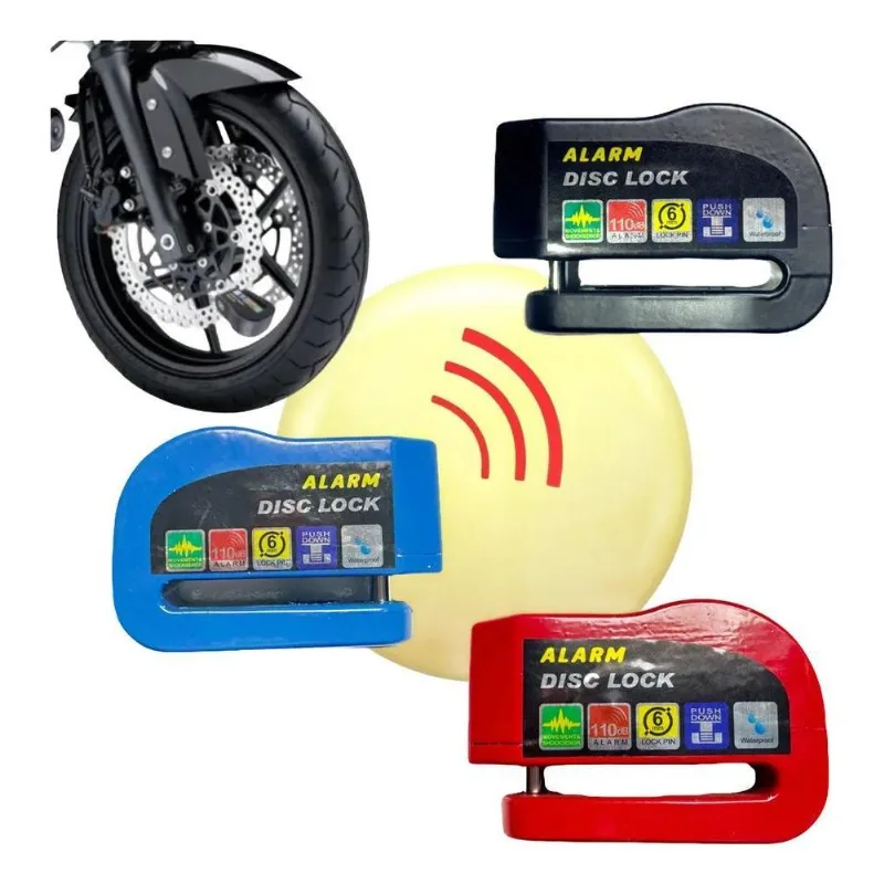 Cadeado Trava Disco Moto Bike Com Alarme Sirene Anti Furto