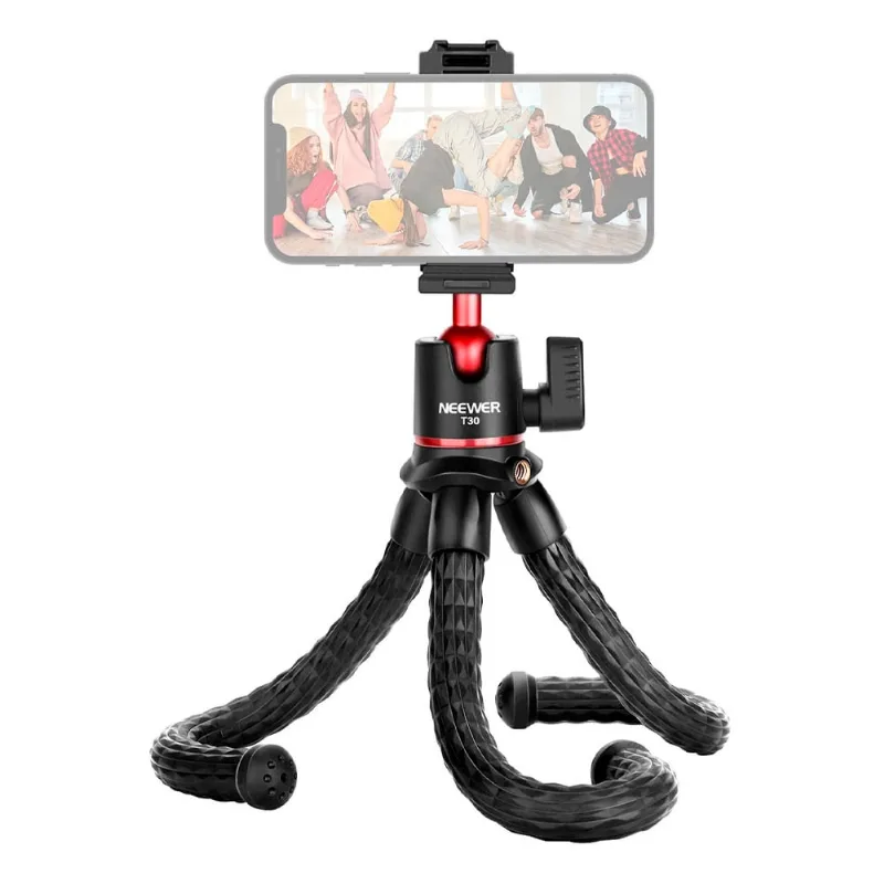 Mini Tripé Flexível Neewer T30 p/Câmera/Smartphone Preto