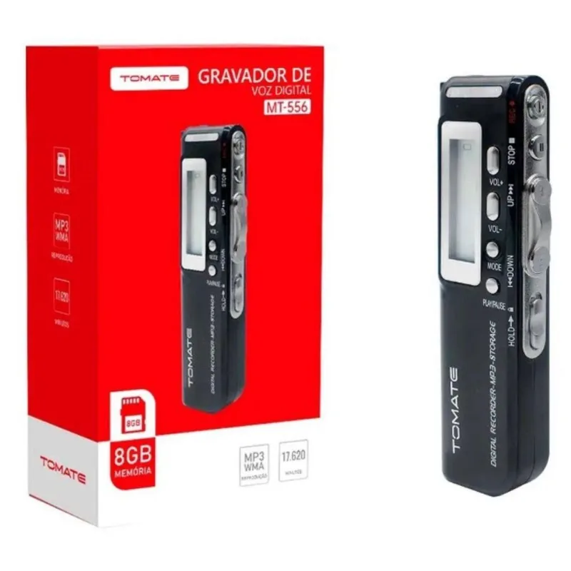 Gravador Digital De Voz Tomate 8gb Portátil Profissional