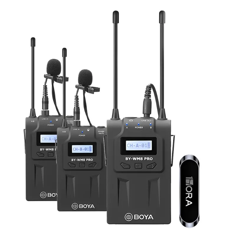 Microfone Lapela Boya Bywm8 Pro K2 + Suporte Smartphone