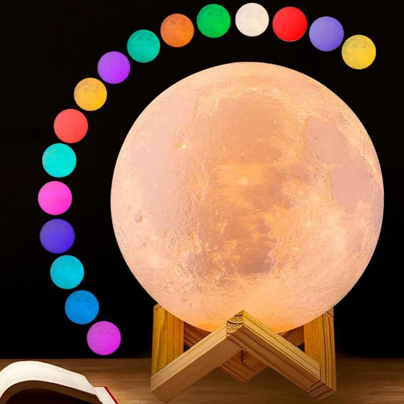 Luminária 3D Lua Cheia Umidificador E Aromatizador Abajur