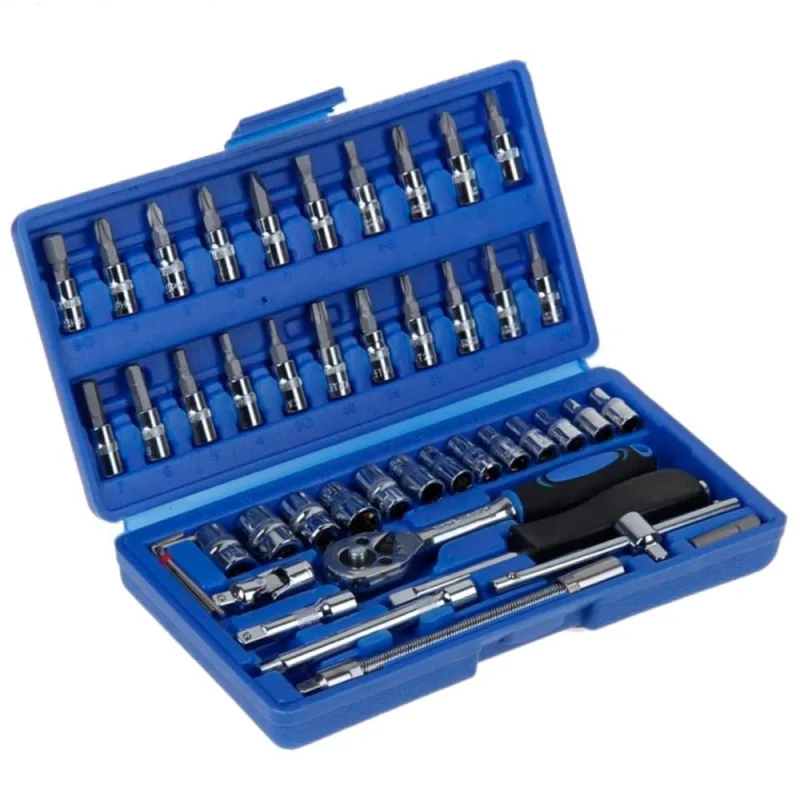 Maleta Estojo Kit Caixa Jogo Ferramentas Completa Crv 46Cps - Não Disponível - Construção E Ferramentas
